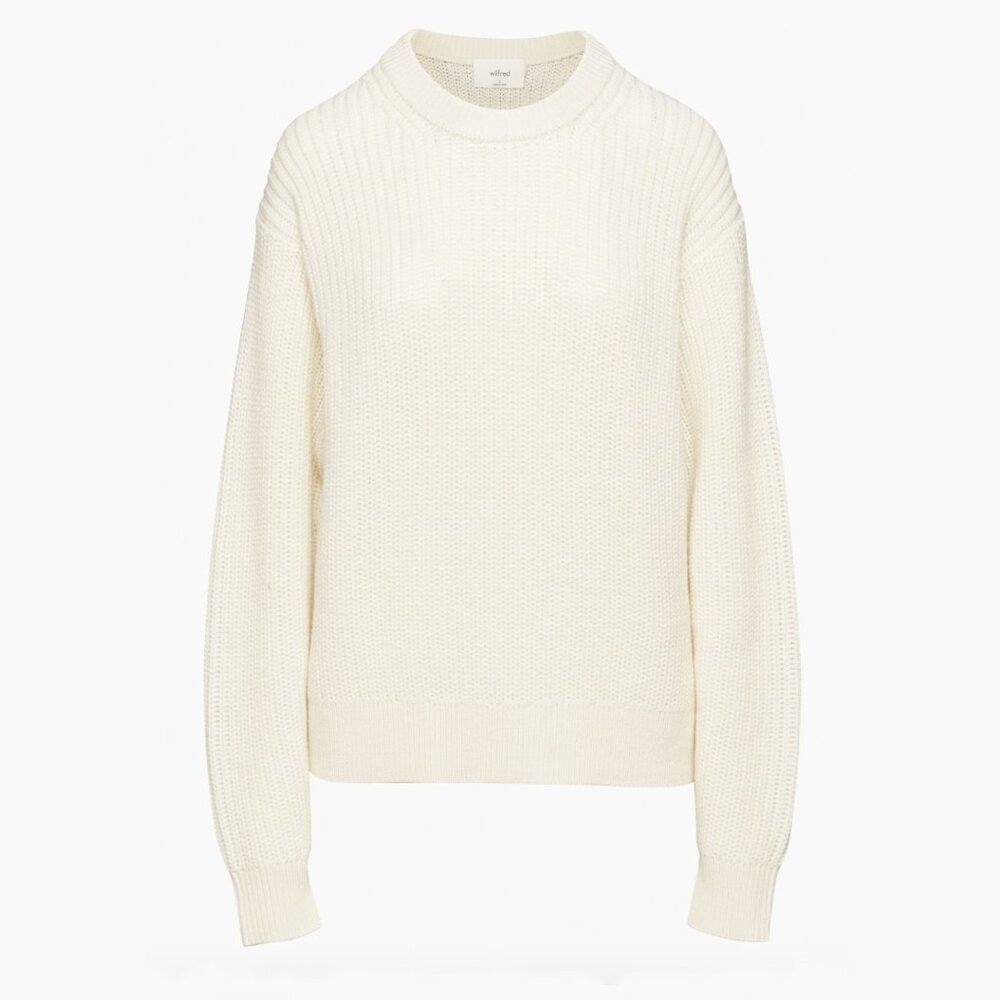 Aritzia Wilfred Crew Neck Rib Knit Oversized Sweater - Picture 2 of 7